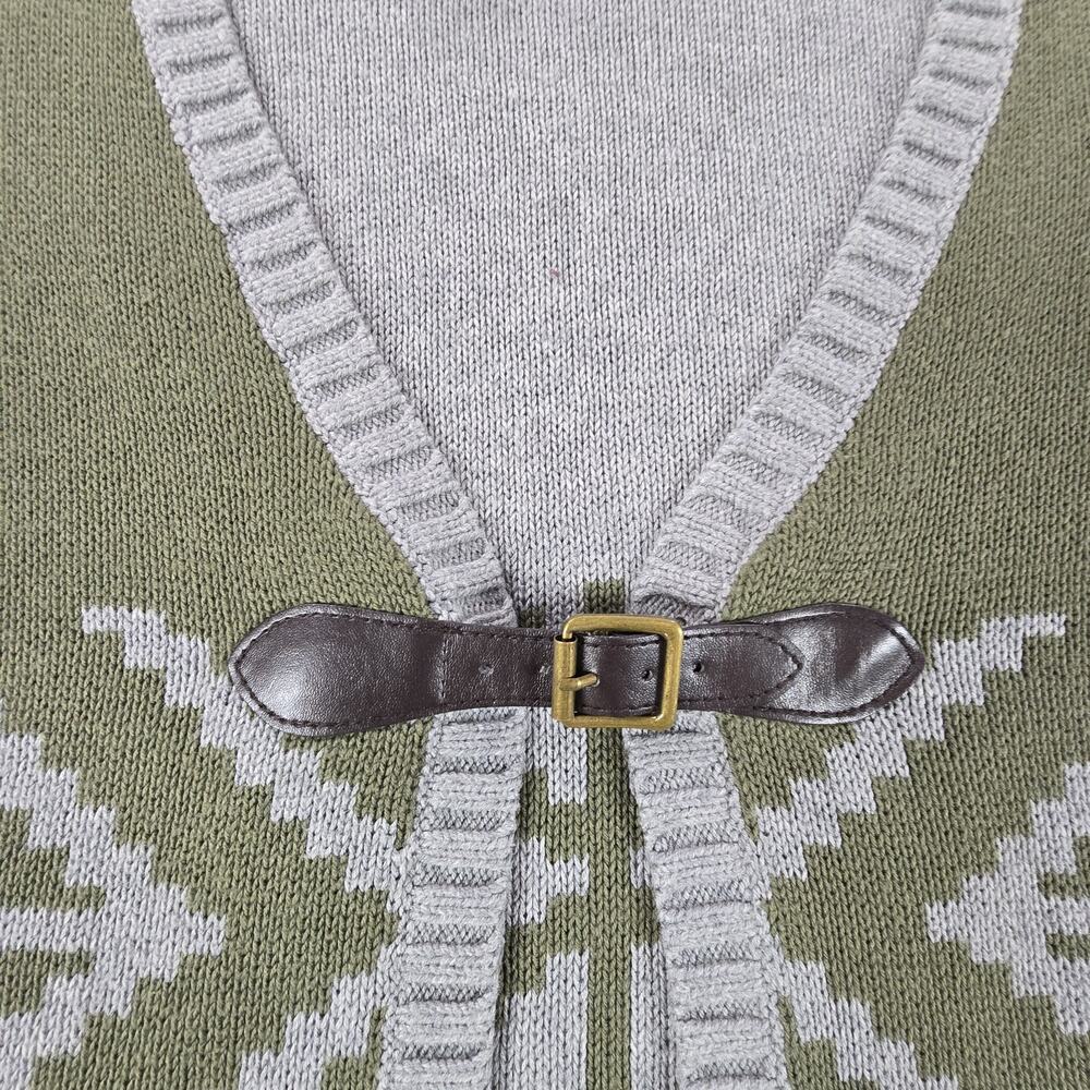 Banana Republic Heritage Intarsia Poncho Aztec Southwest Buckle Front M/L - Picture 2 of 10